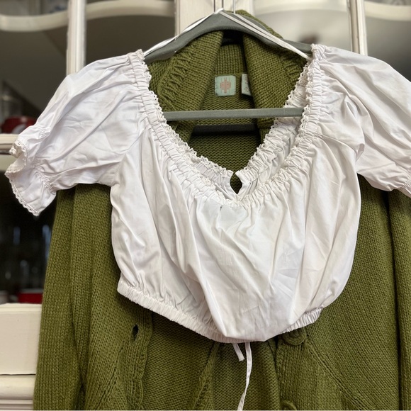 Green and White Dirndl Dress - Picture 6 of 13